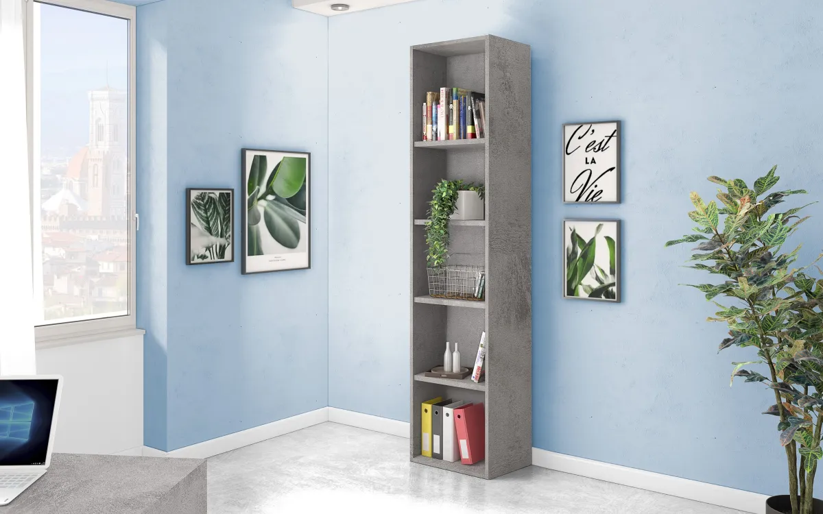 Libreria stretta stile industrial: Spring