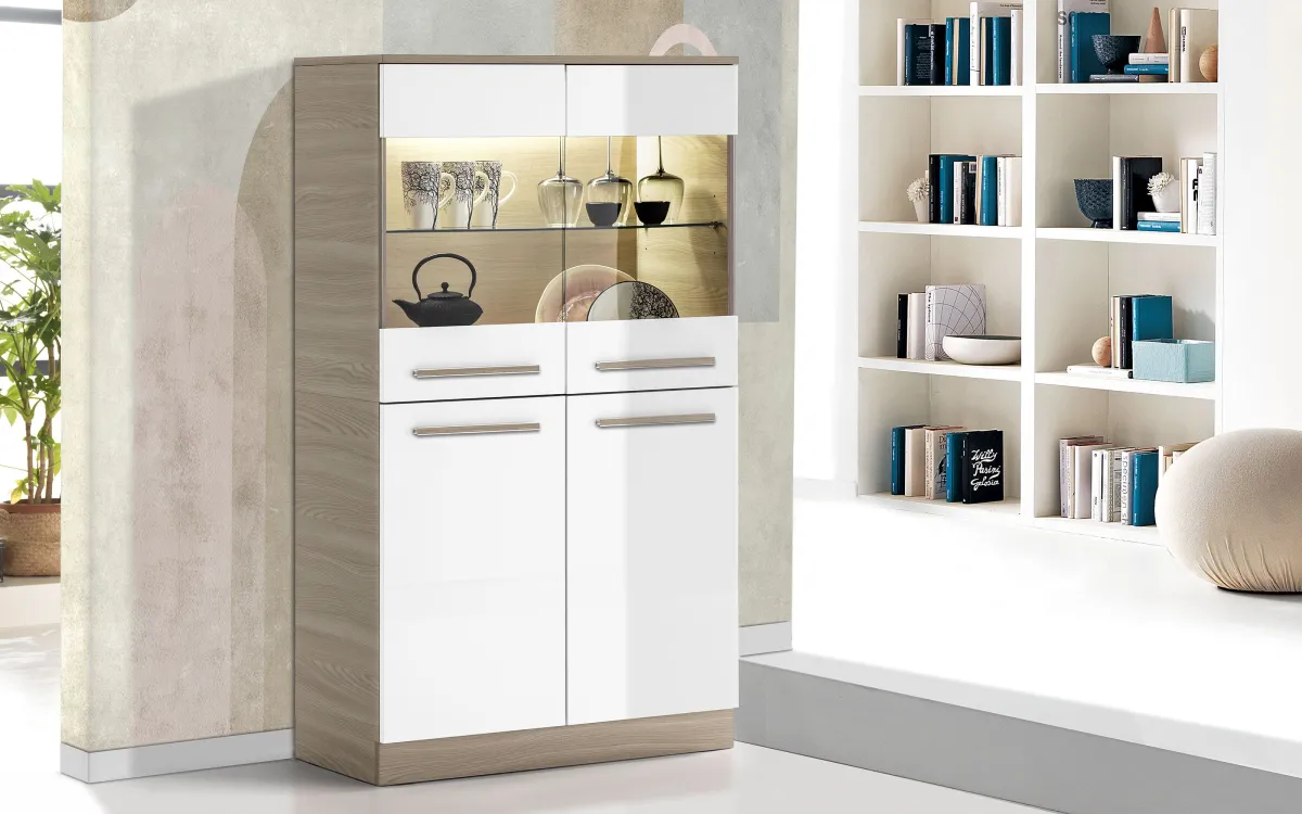 Madia Bianca e Legno a 4 ante: Open