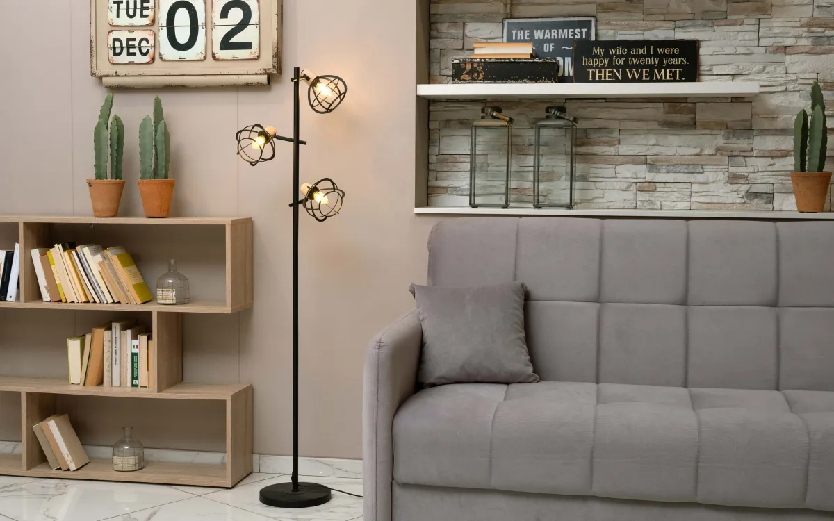 Piantana con gabbietta e14 3 luci senza lampadina : Ginger