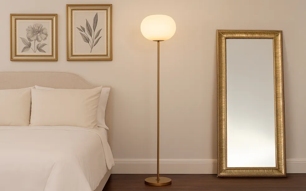 Piantana e27 con vetro senza lampadina : Janet