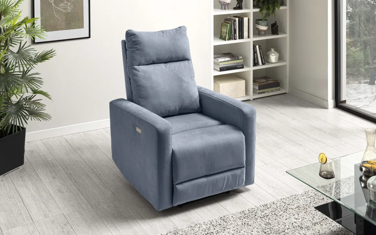 Poltrona - recliner elettrico tessuto loto blue: Minori