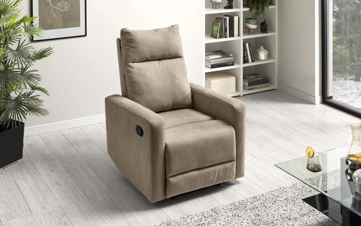 Poltrona - recliner manuale tessuto loto brown: Minori