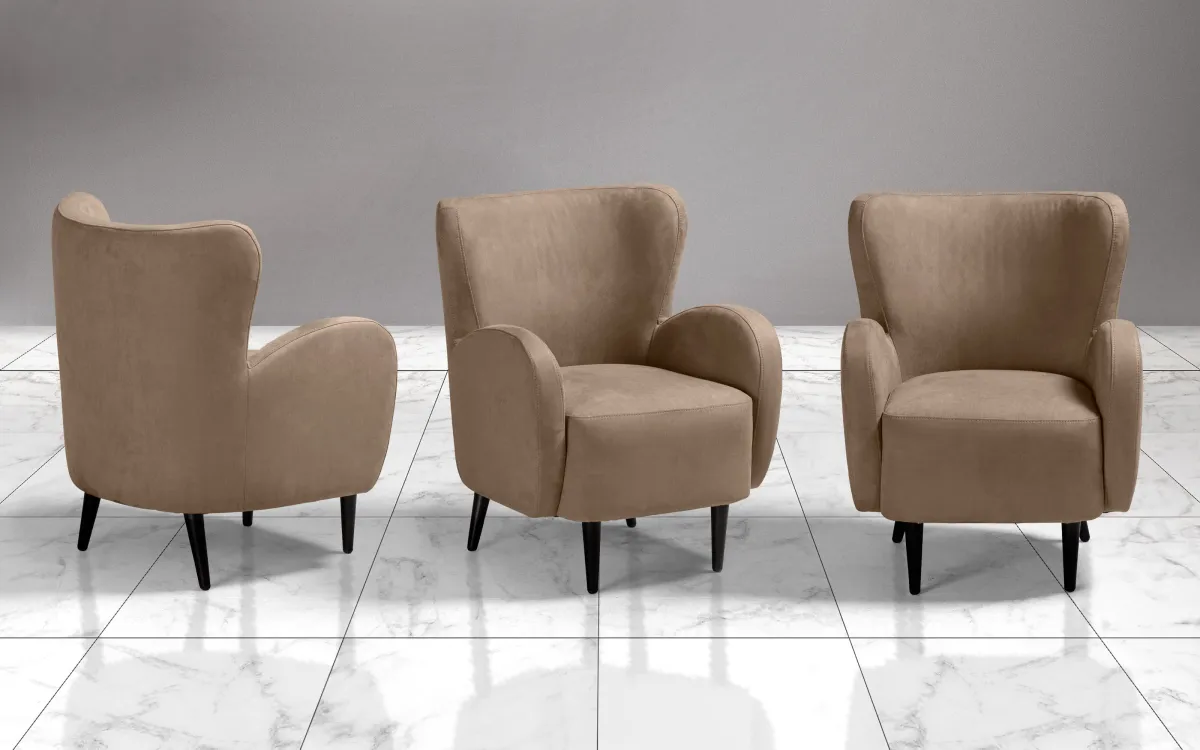 Poltroncina tessuto loto beige: Emma