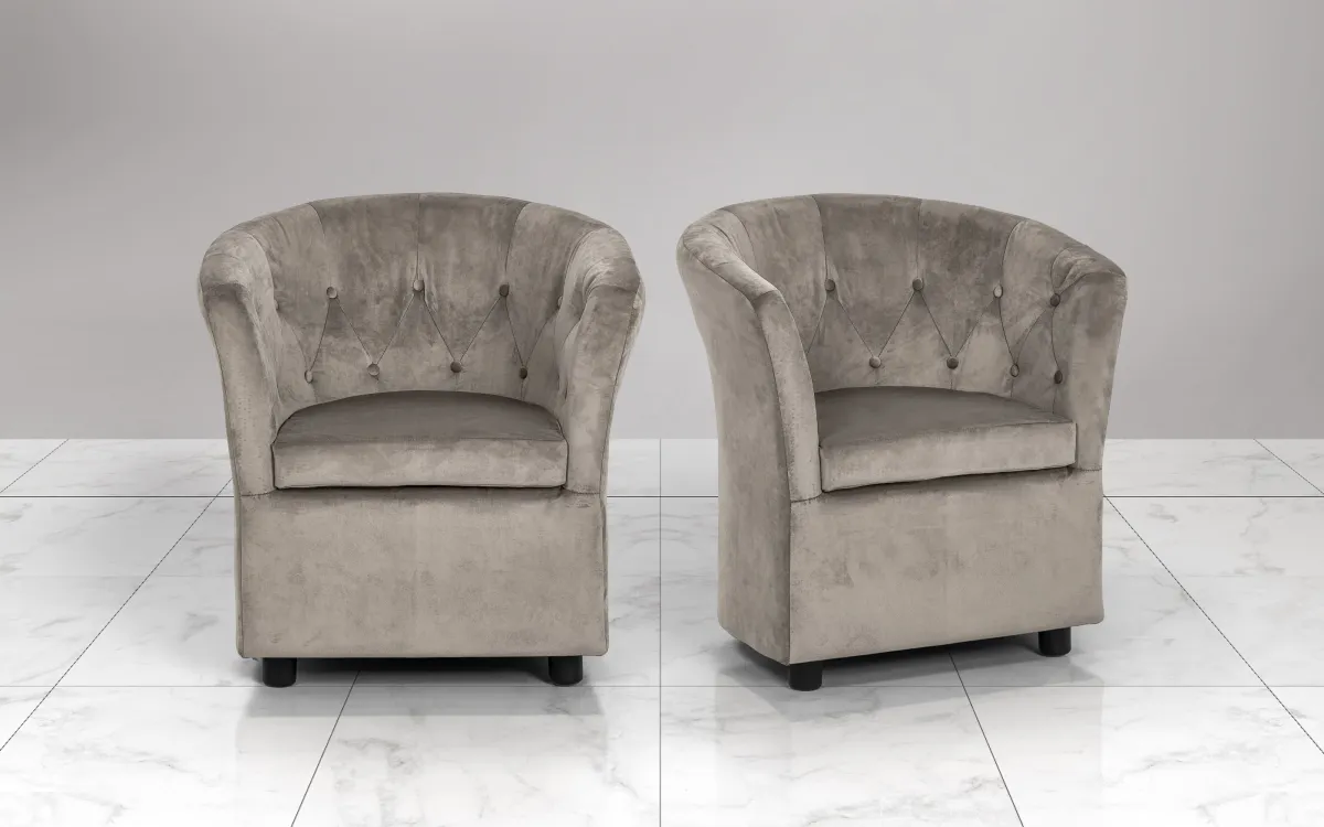 Poltroncina Velluto light beige: Bottoni