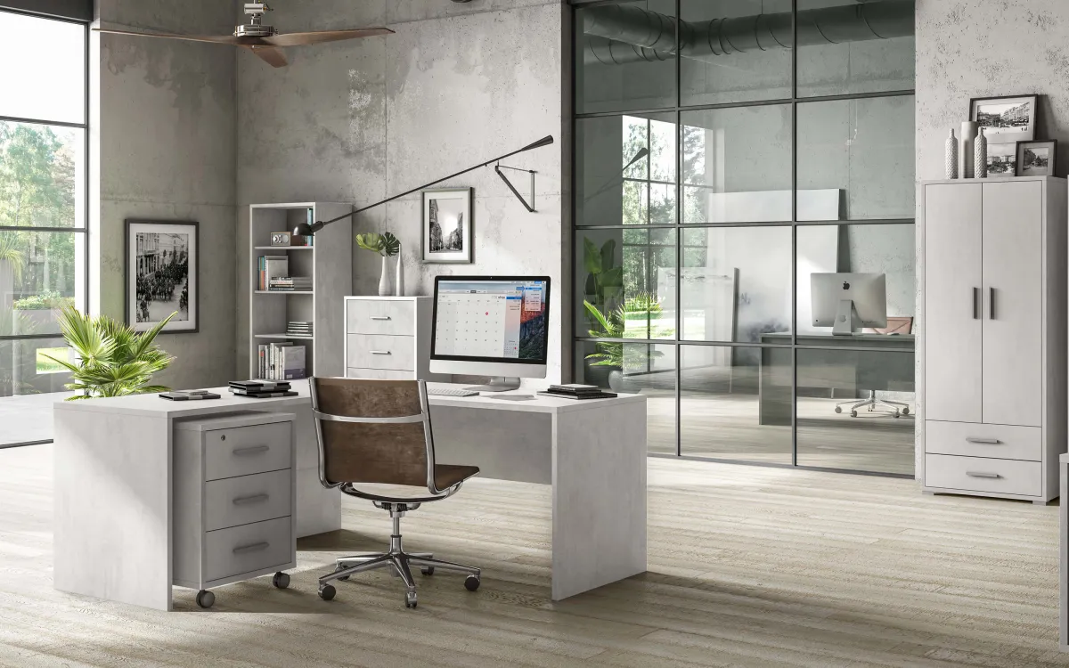 Scrivania angolare ossido bianco: Double
