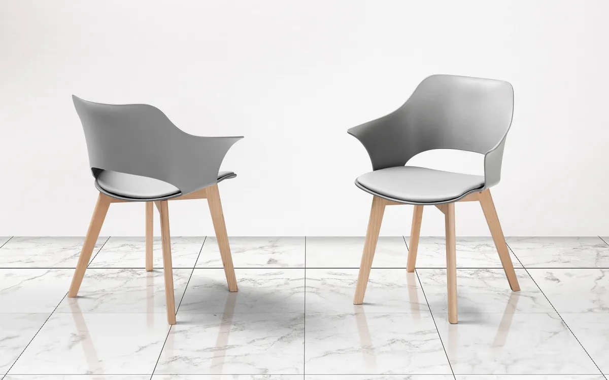 Sedia con cuscino grigio: Lady