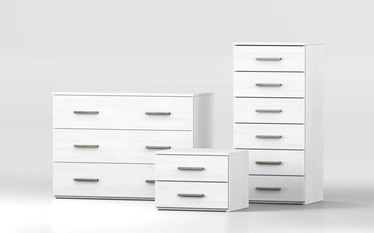 Settimino 6 cassetti effetto bianco larice: Marina