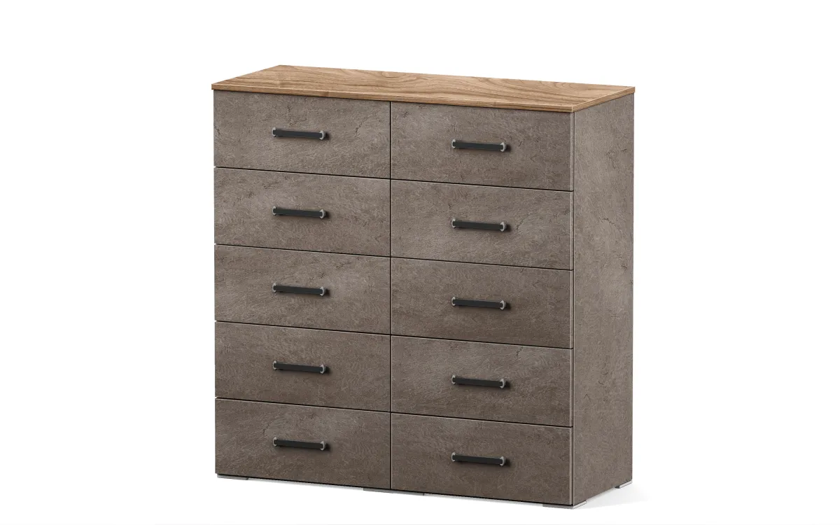 Settimino xl 10 cassetti bronzo, effetto noce caramello: Giada