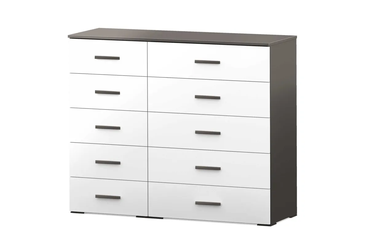 Settimino xl 10 cassetti ghisa, bianco luna: Giada