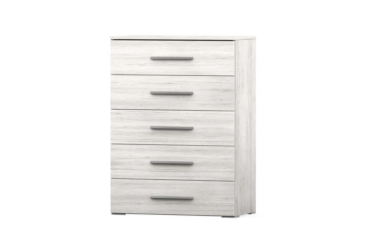 Settimino xl 5 cassetti effetto quercia bianca: Eleonora