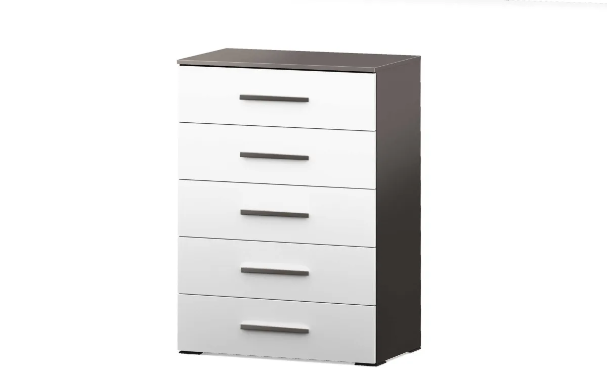 Settimino xl 5 cassetti ghisa, bianco luna: Giada