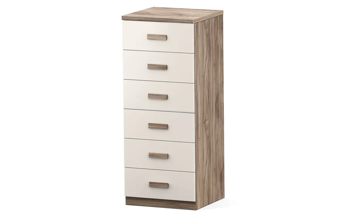 Settimino xl 6 cassetti effetto noce oro, visone: Sirio