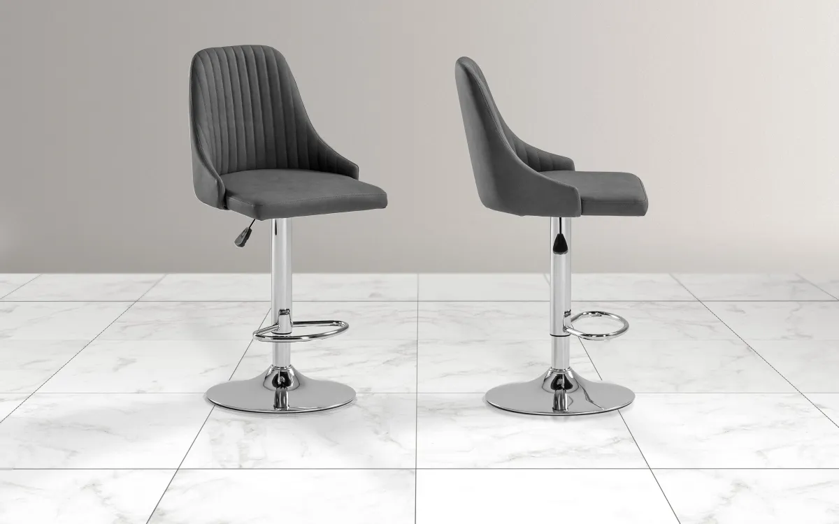 Sgabello Grigio con Schienale: Amsterdam