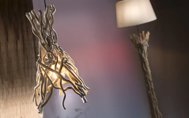 Sospensione e27 in legno naturale senza lampadina : Agar