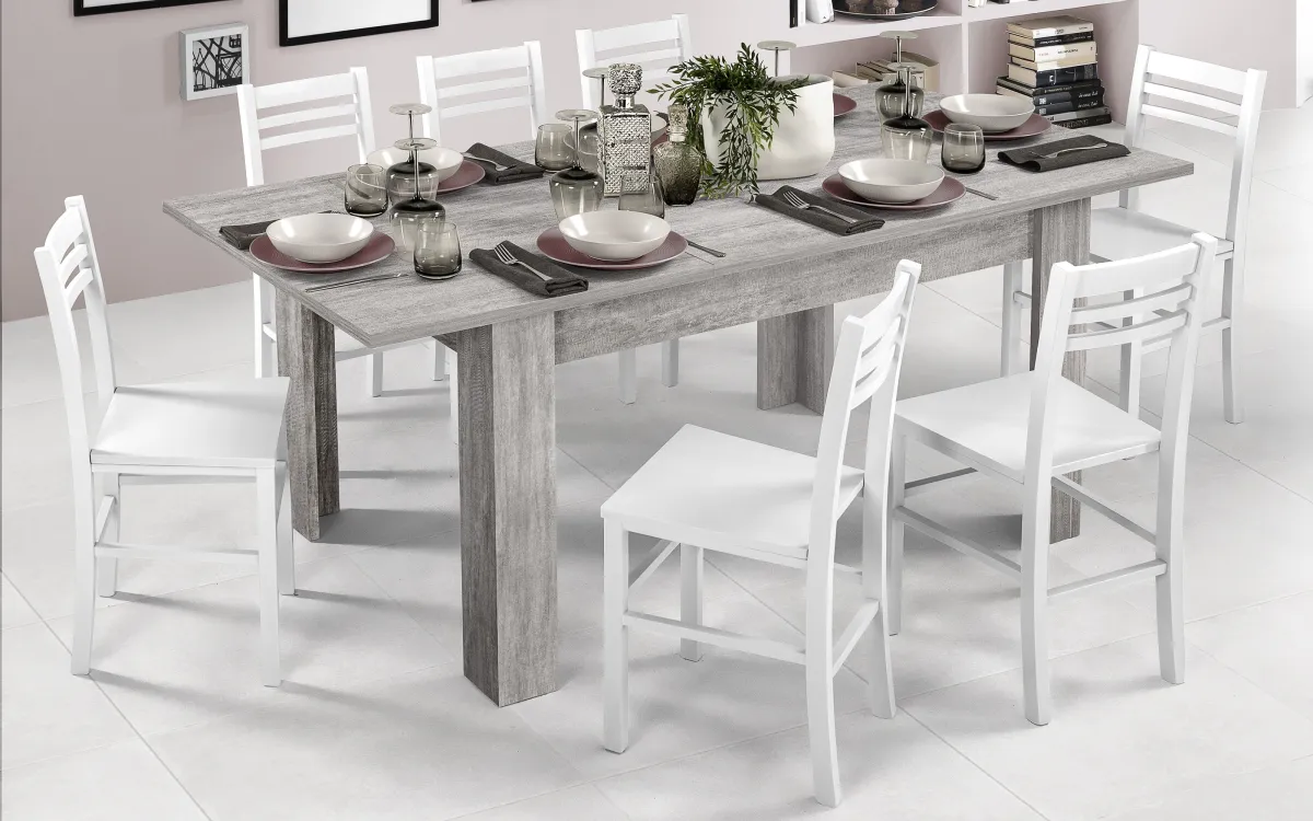 Tavolo allungabile, Beton Grey: Cloud