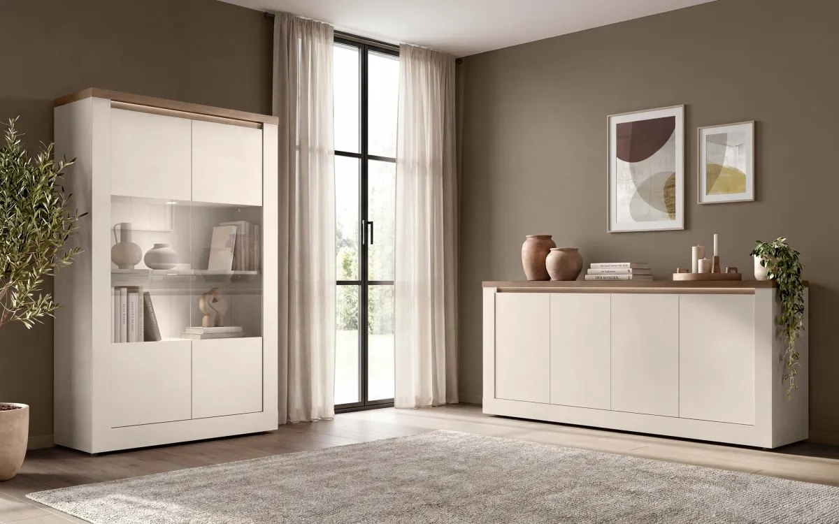 Vetrina 2 ante cashmere, effetto noce mercure: Fantasy