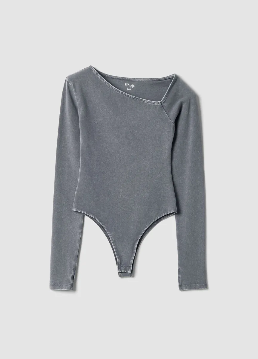 Asymmetrical Body Washed Grey