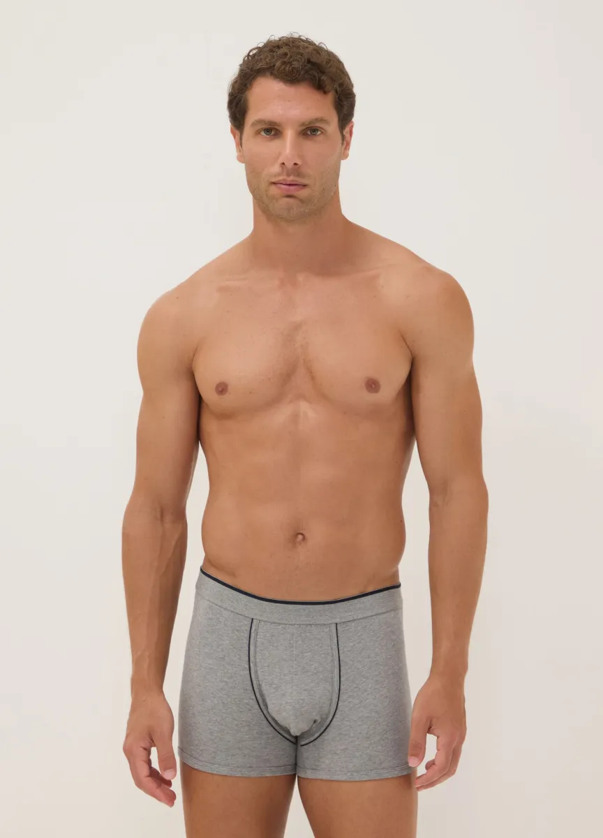 Bipack di boxer grigi in cotone Supima elasticizzato