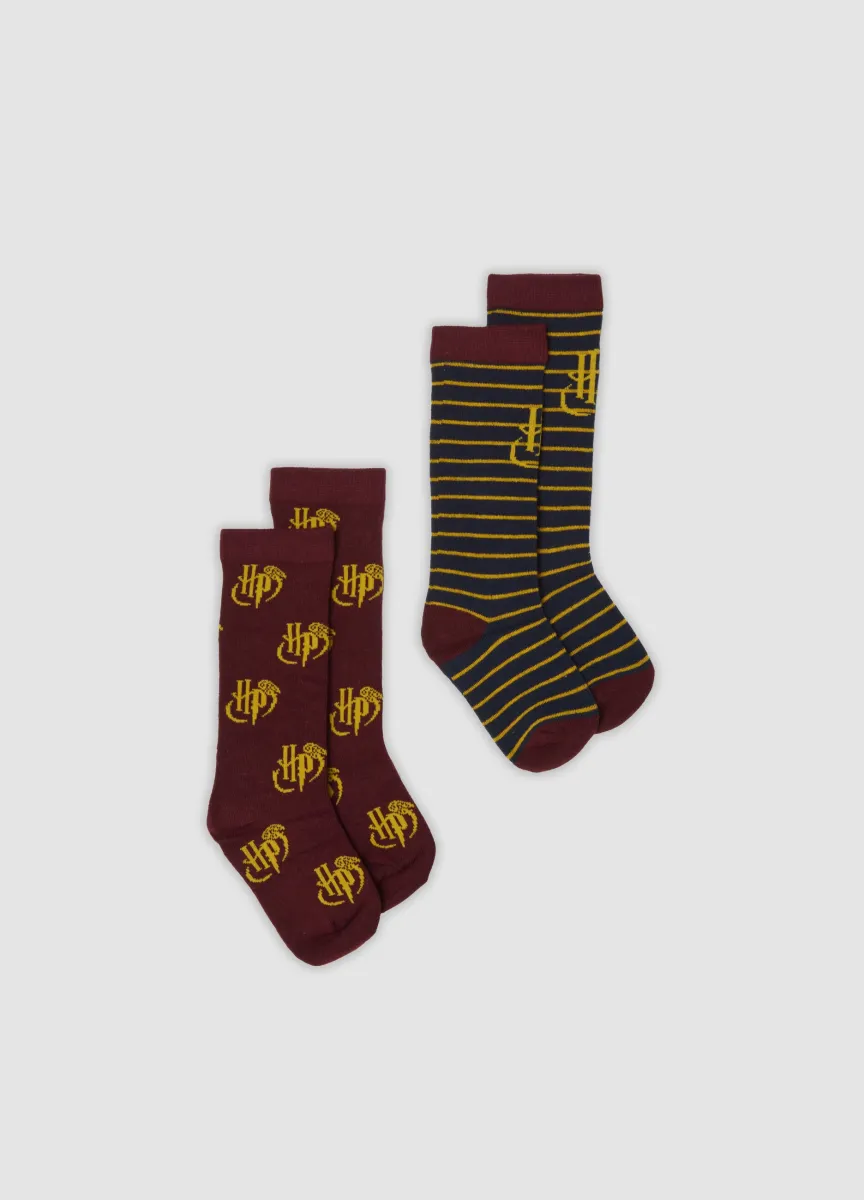 Bipack di calze lunghe in cotone organico elasticizzato Harry Potter