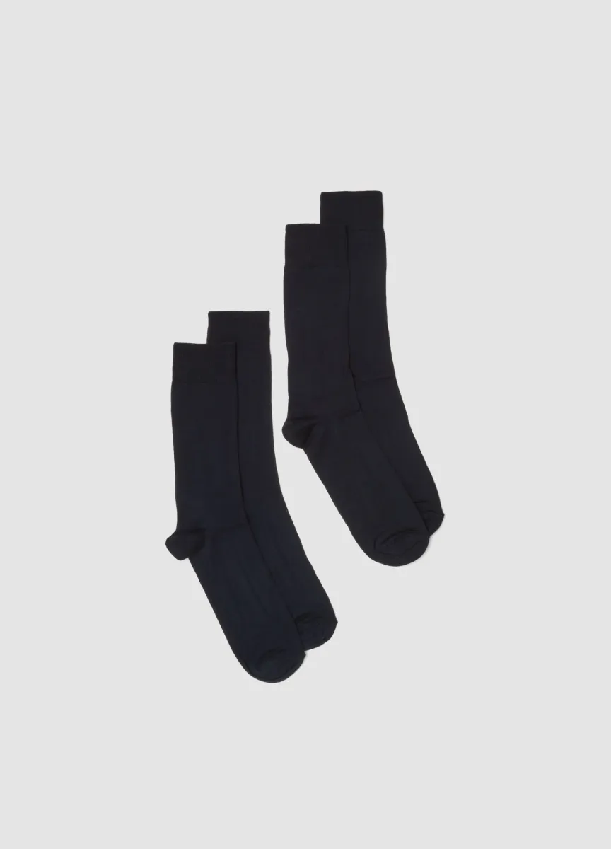 Bipack di calze midi blu in tessuto elasticizzato