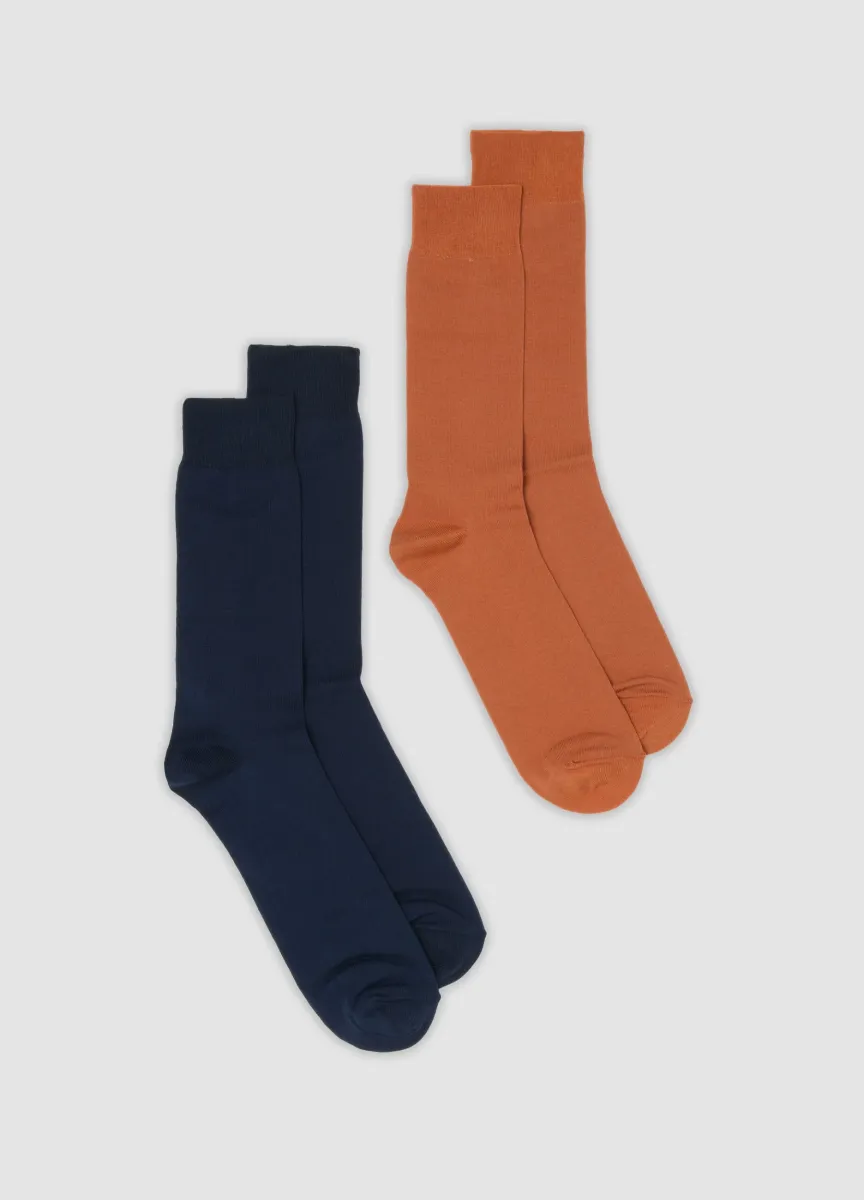 Bipack di calze midi multicolor in cotone elasticizzato