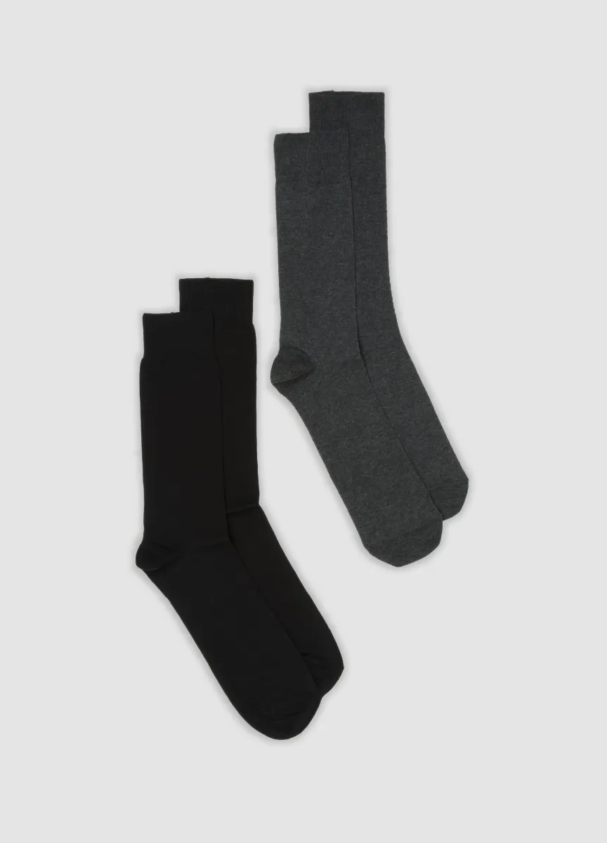 Bipack di calze midi multicolor in cotone elasticizzato