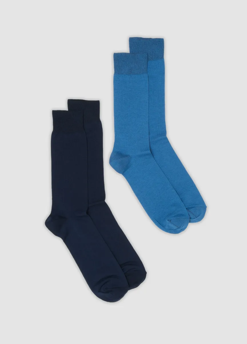 Bipack di calze midi multicolor in cotone elasticizzato