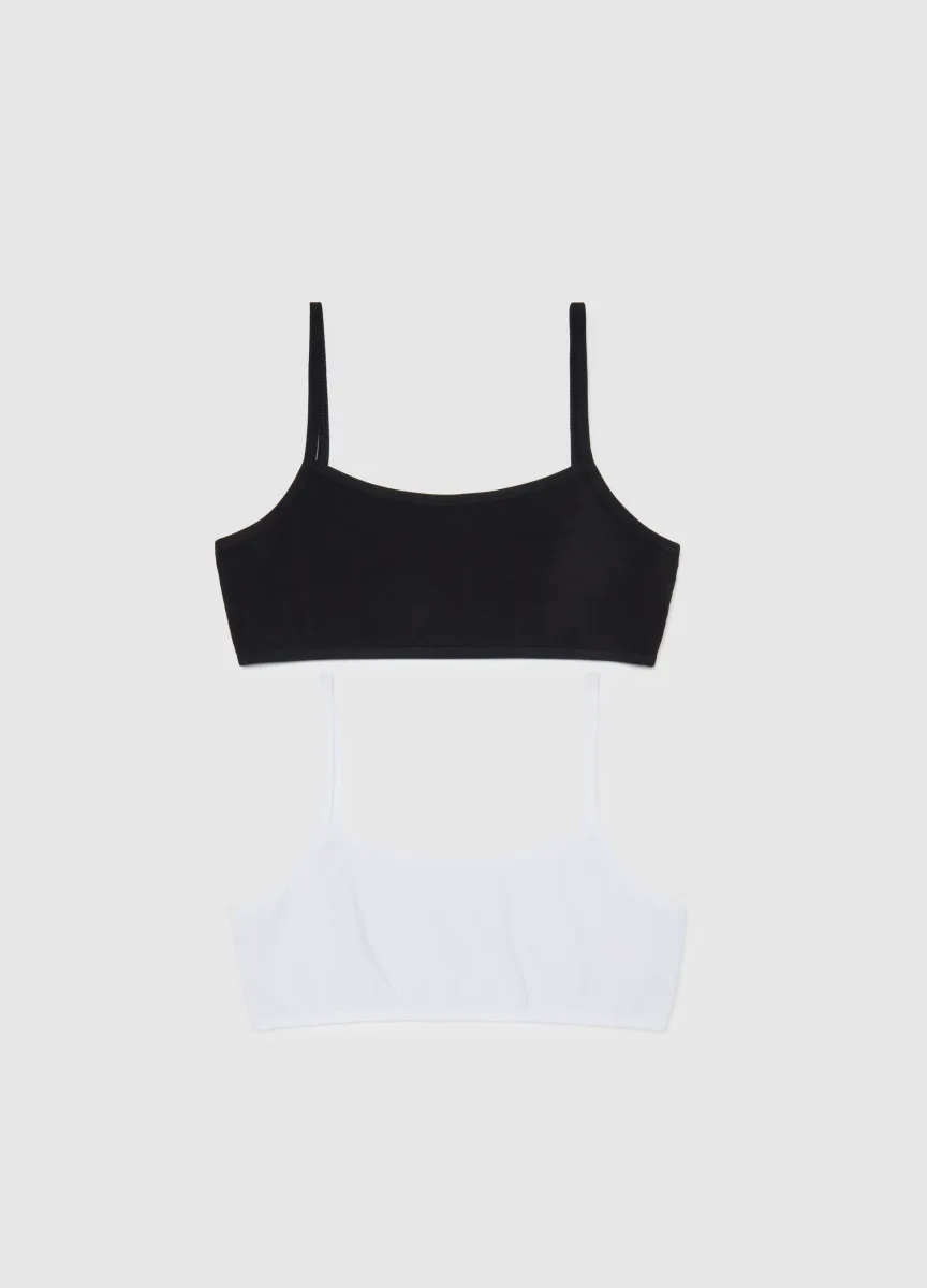 Bipack reggiseni bralette da ragazza in cotone multicolor