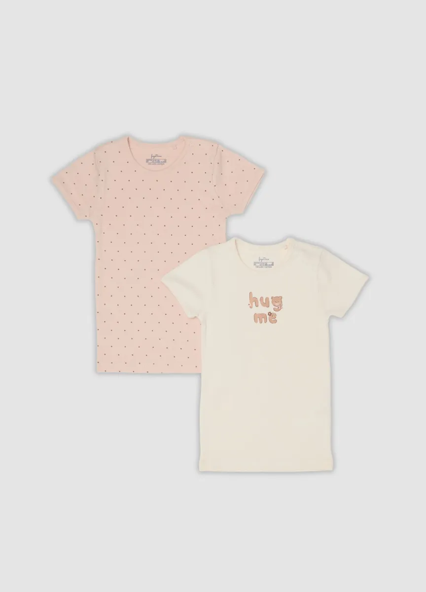 Bipack t-shirt multicolor in puro cotone organico a girocollo con stampa
