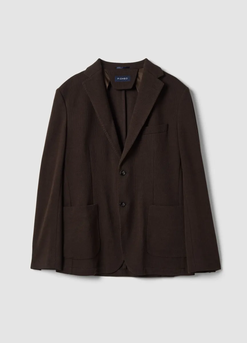 Blazer marrone regular fit con rever classico