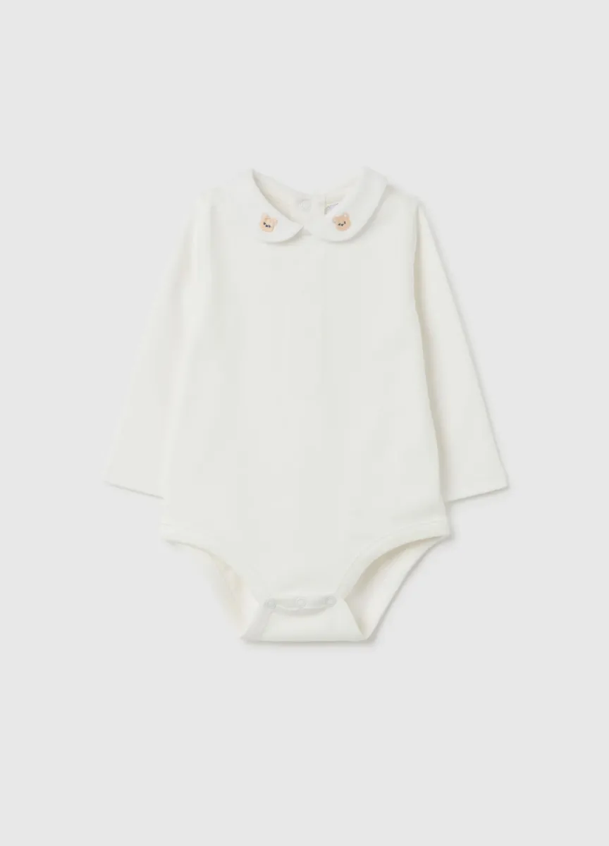 Body da neonato in puro cotone bianco