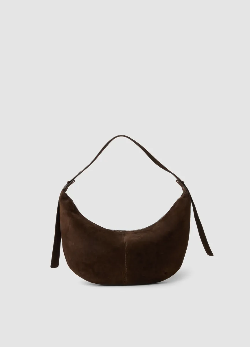 Borsa a spalla marrone in vera pelle