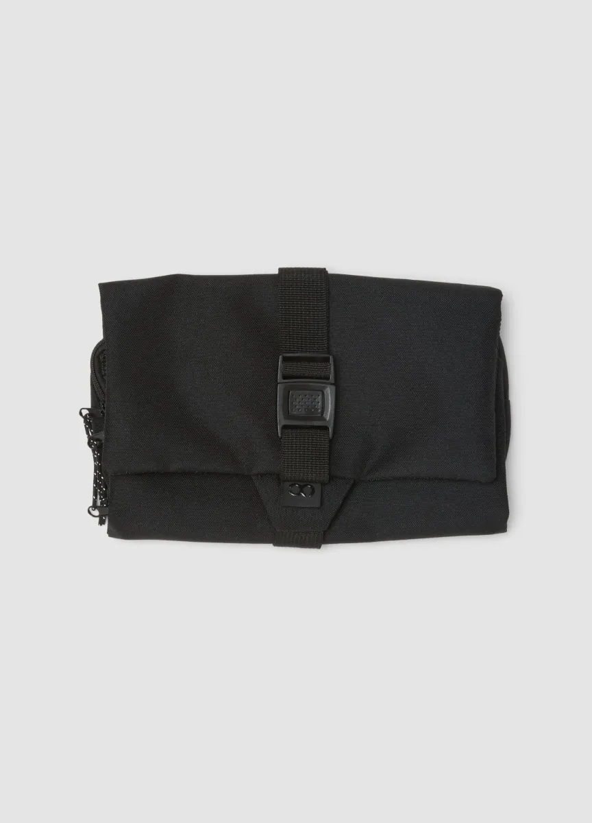 Borsa nera pieghevole multi scomparto con inserti
