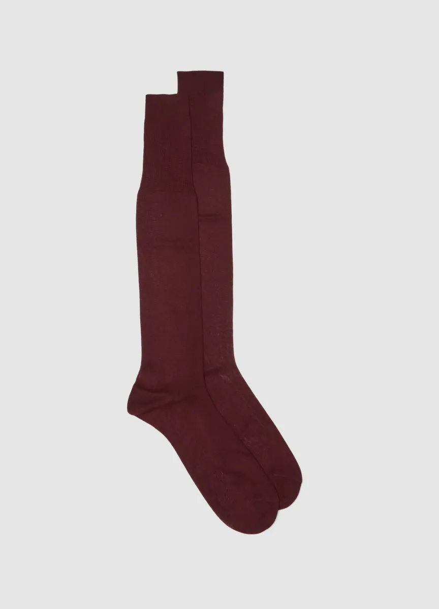Calze lunghe rosse in puro cotone
