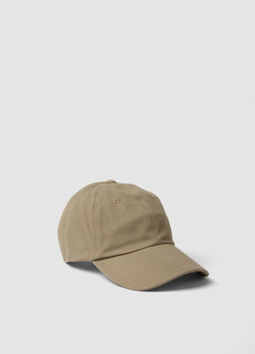 Cappello beige in puro cotone stile baseball