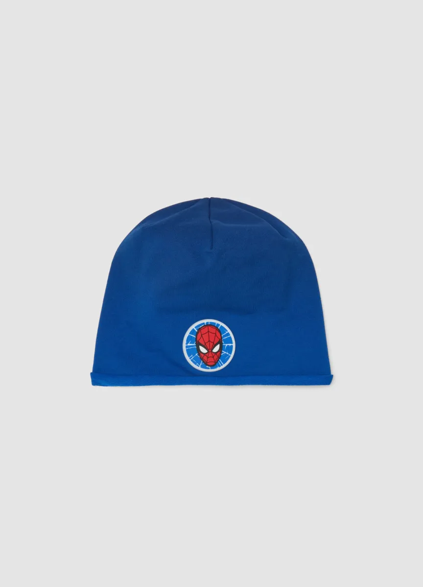 Cappello blu in cotone elasticizzato con stampa MARVEL Spider-Man per bambino
