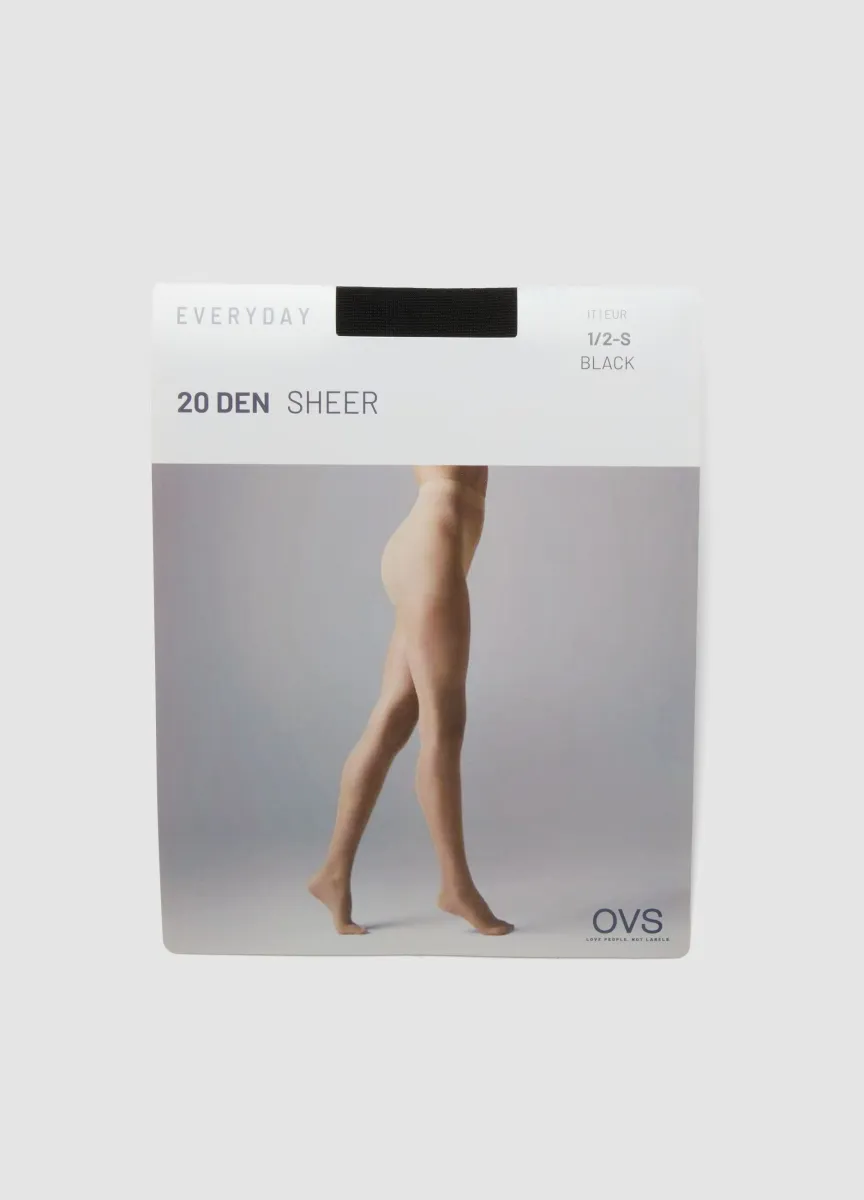 Collant neri in tessuto elasticizzato velato
