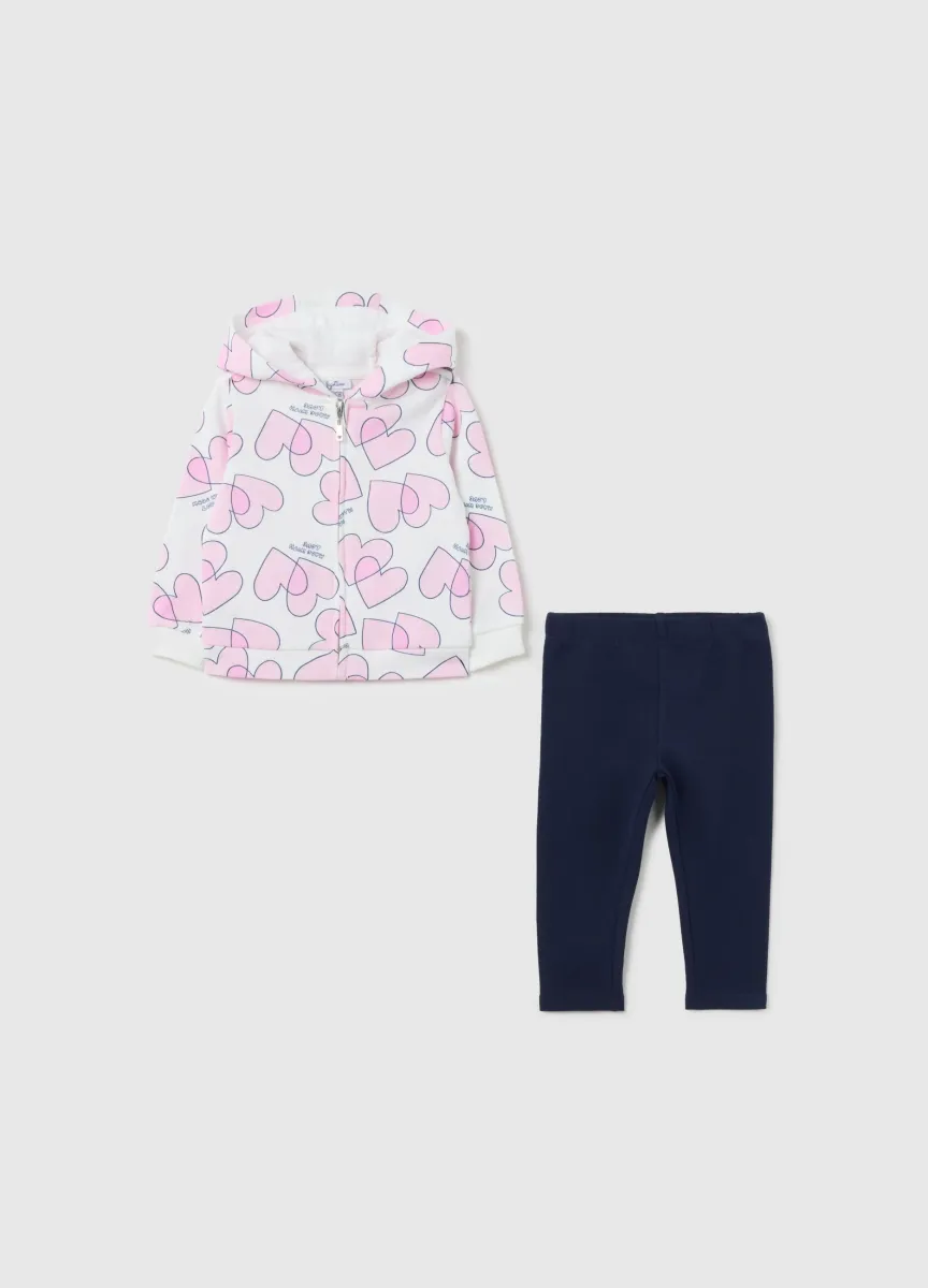 Completo da bambina in puro cotone multicolor regular fit