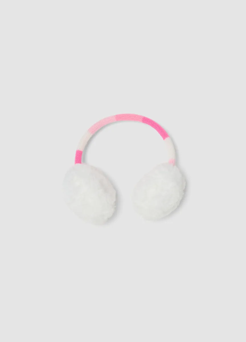 Copriorecchie bianchi con dettagli rosa