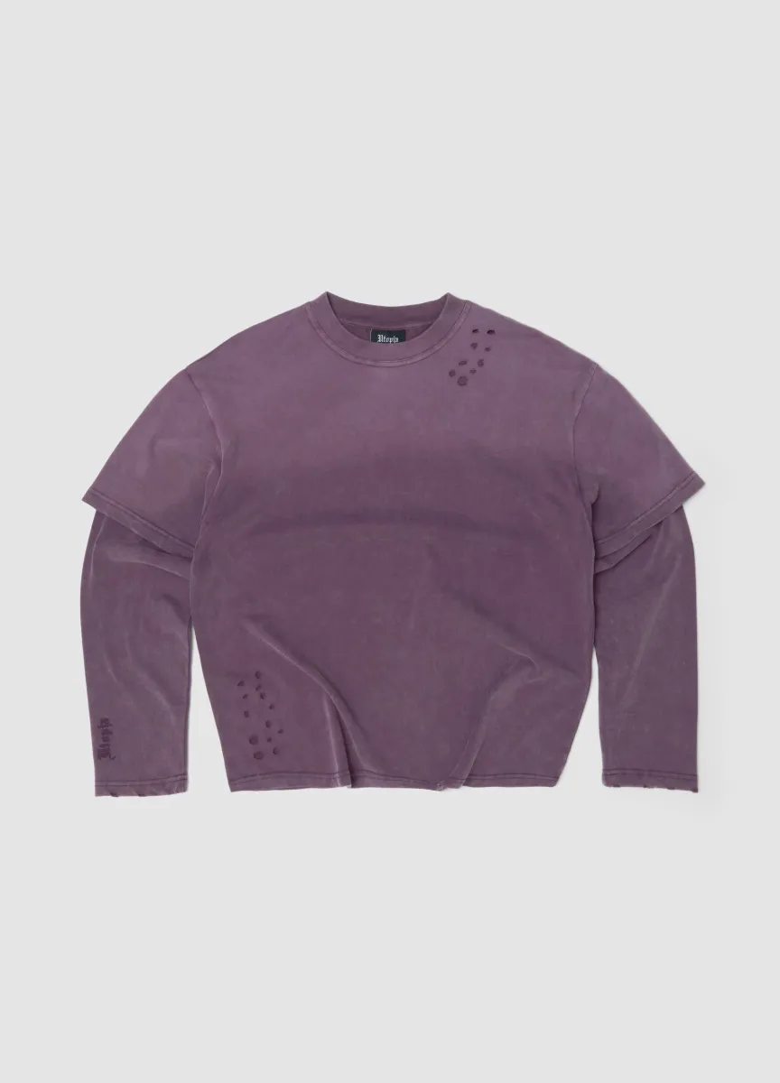 Double Longsleeve Sunfaded Burgundy
