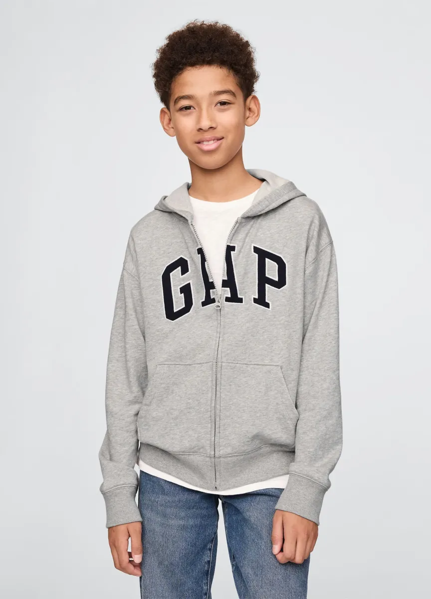 Felpa con logo GAP, cappuccio e full zip in misto cotone