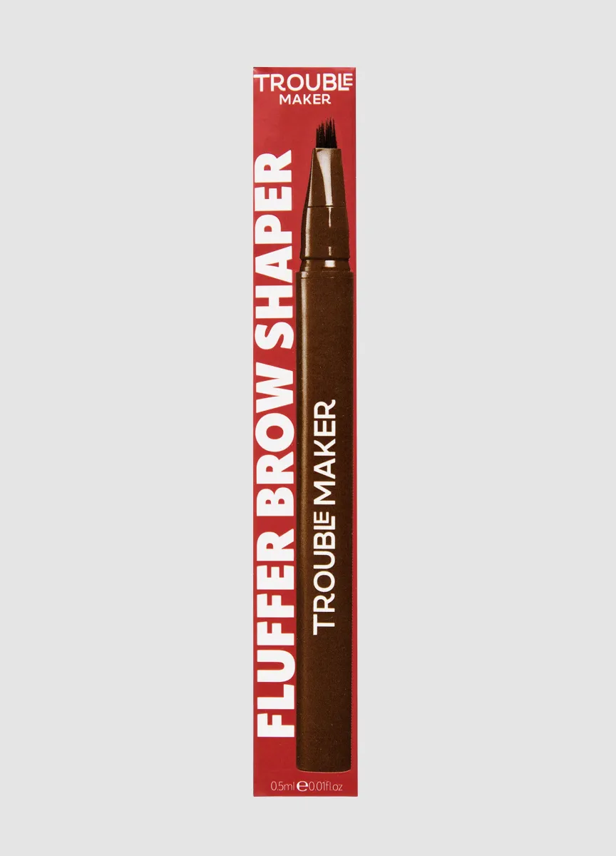 Fluffer Brow Brush Natural Brow Pen Dark Brown 0.5Ml