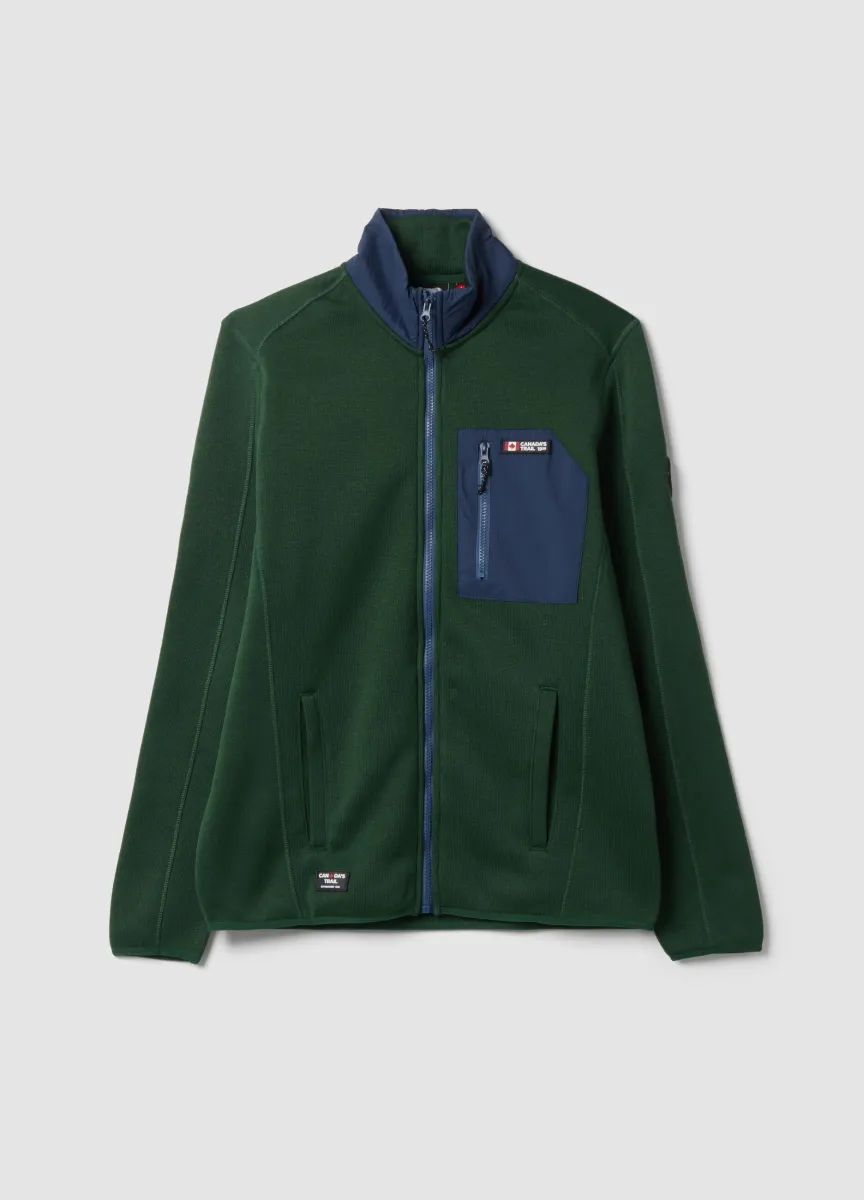 Giacca pesante verde con zip e tasche