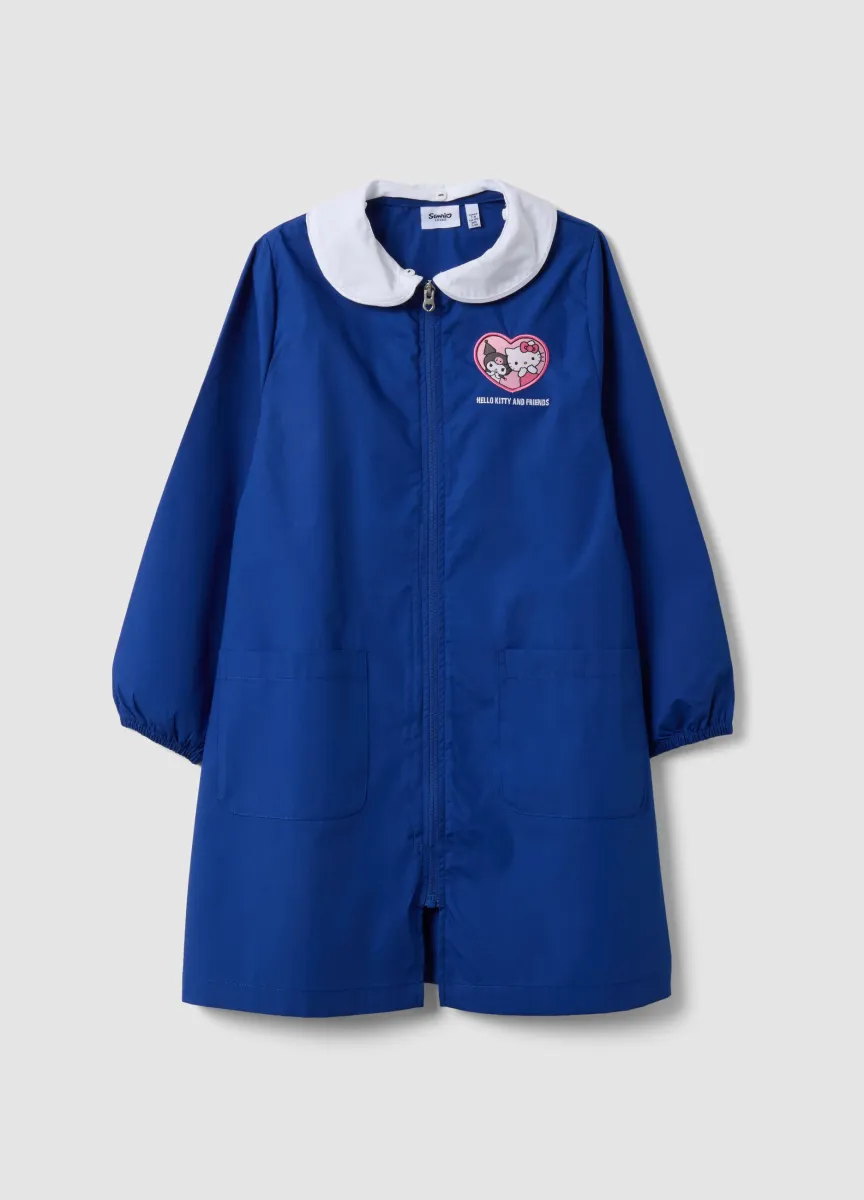 Grembiule blu per la scuola con ricamo Hello Kitty per bambina