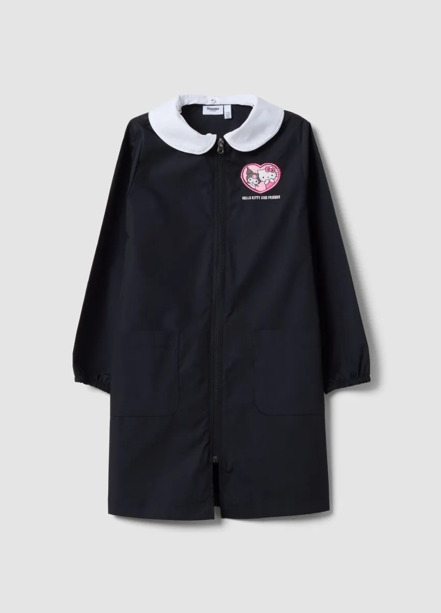 Grembiule nero per la scuola con ricamo Hello Kitty per bambina