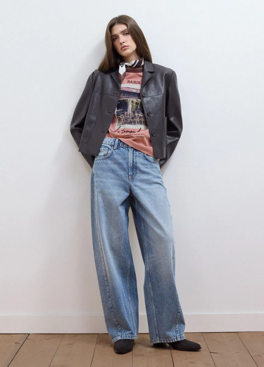 Jeans azzurri balloon fit in puro cotone