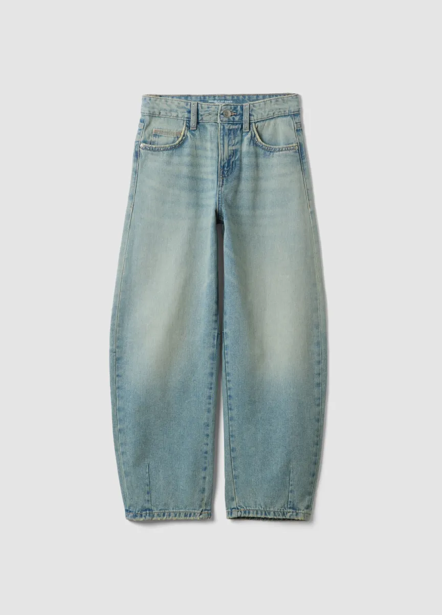 Jeans blu chiaro balloon in puro cotone