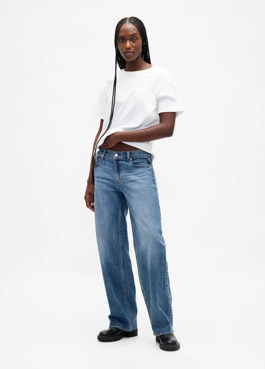 Jeans wide leg in denim elasticizzati