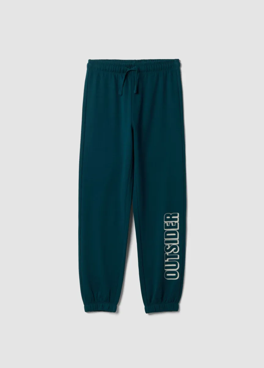 Jogger blu in puro cotone organico