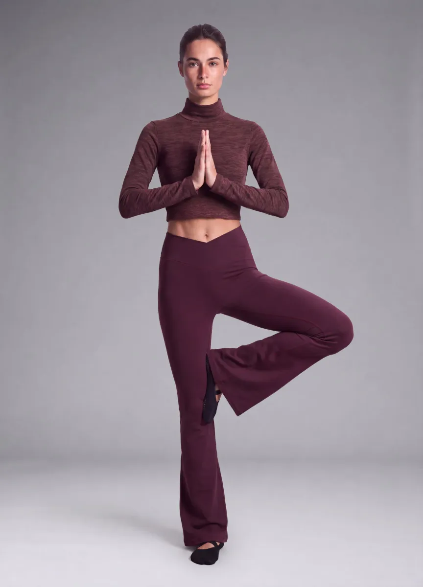 Leggings flare viola in tessuto elasticizzato ALTAVIA STUDIO